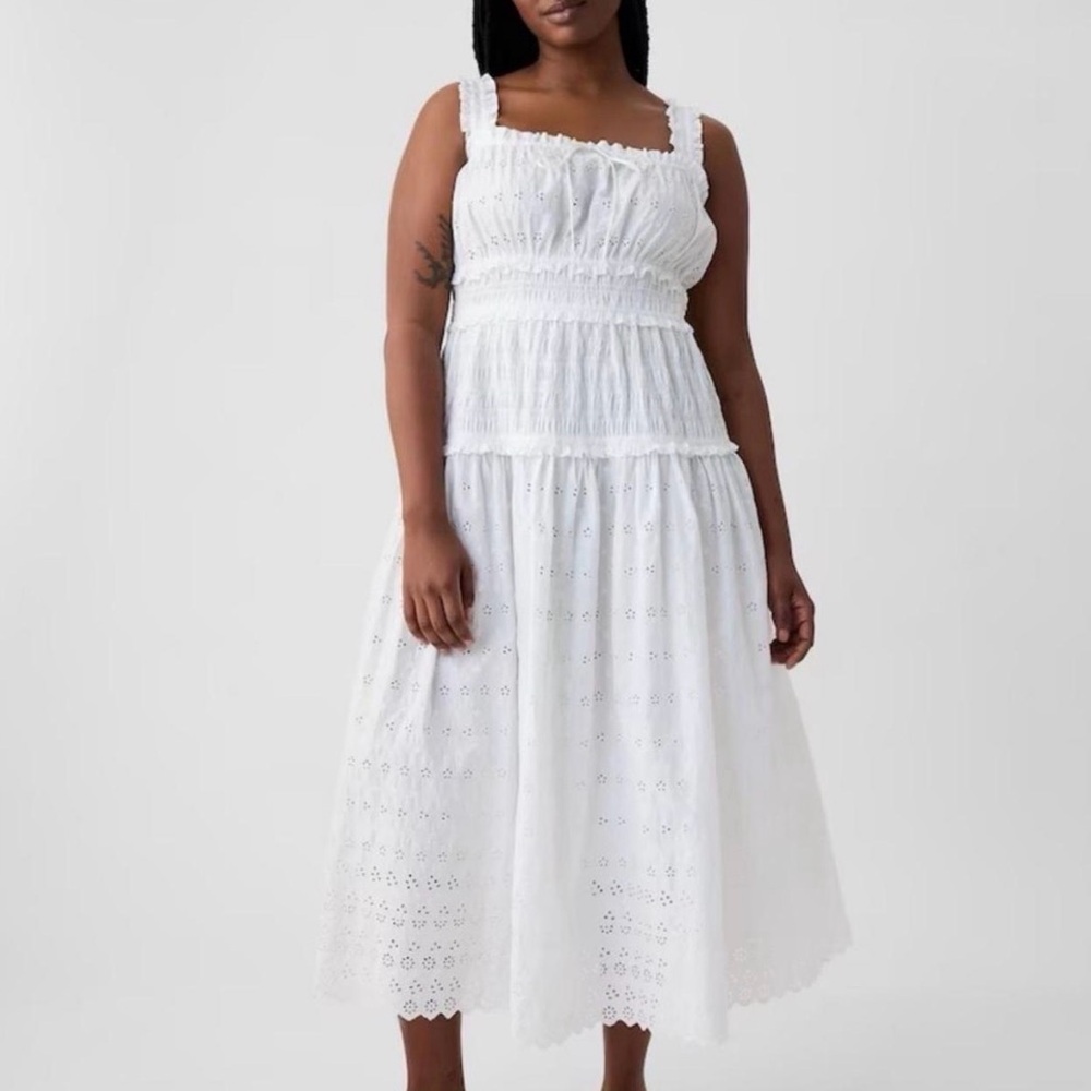 NWT Gap + Doen White Eyelet Midi Dress